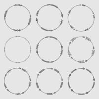 círculo seta quadros para monogramas. vetor