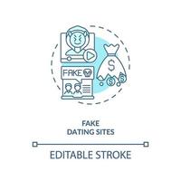 ícone de conceito de site de namoro falso. vetor