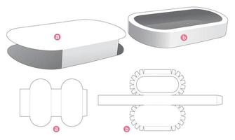 bandeja elíptica com molde de capa recortada vetor