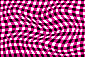 abstrato geométrico tecido de algodão tartan Verifica xadrez dentro rosa, preto, branco padronizar. vetor