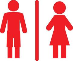 simples básico placa ícone masculino e fêmea banheiro. vetor