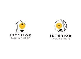 minimalista interior Projeto logotipo vetor