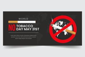 mundo não tabaco dia pode 31º com cigarros banimento ilustração bandeira Projeto vetor