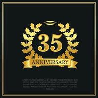 35 ano aniversário celebração logotipo ouro cor Projeto em Preto fundo abstrato ilustração vetor