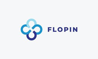 logotipo vetor minimalista azul flor cor simetria estilo decoração conceito