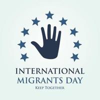 vetor ilustração Projeto para internacional migrantes dia bandeira