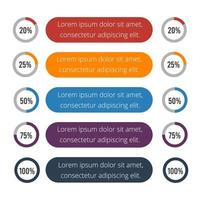 infográfico colorido com porcentagens vetor