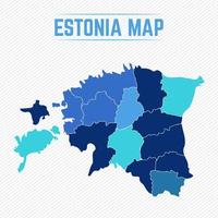 mapa detalhado da estônia com estados vetor