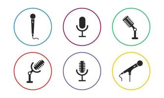 conjunto de ícones vetoriais de microfone vetor