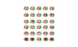 alfabeto a - z vetor de design de logotipo colorido retrô
