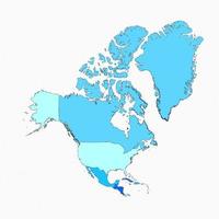 mapa dividido américa do norte com países vetor