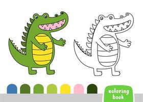 coloração livro para crianças crocodilo página para livros revistas vetor ilustração modelo