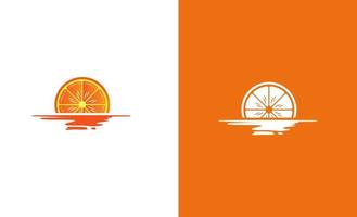 conceito do nascer do sol laranja modelo de design de logotipo vetor