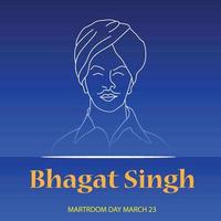 vetor ilustração do uma fundo para indiano mártir dia com liberdade lutador Bhagat singh.