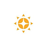 ícone de vetor de logotipo de ilustração de sol