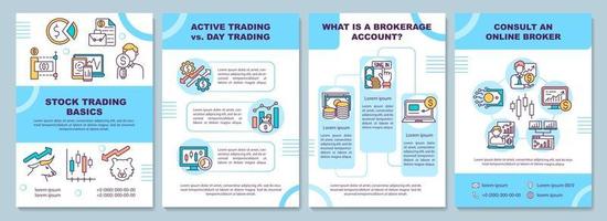 modelo de folheto de noções básicas de negociação de ações vetor
