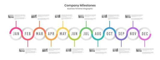 infográfico o negócio conceito com 12 meses para sucesso. o negócio apresentação. fluxo de trabalho, anual relatórios. vetor ilustração.