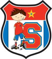 s é para futebol jogador - alfabeto Aprendendo educacional Esportes ilustração vetor