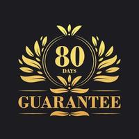 80 dias garantia logotipo vetor, 80 dias garantia placa símbolo vetor