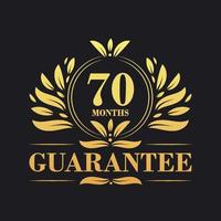 70 meses garantia logotipo vetor, 70 meses garantia placa símbolo vetor