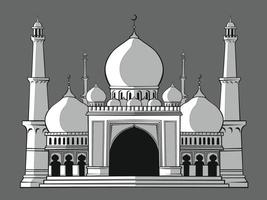 silhueta da mesquita islâmica islâmica, desenho vetorial de estêncil do ramadã vetor