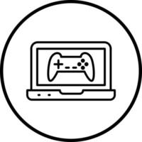 jogos computador portátil vetor ícone estilo