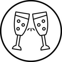 champanhe vidro vetor ícone estilo