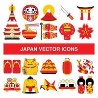 ícones do vetor Japão em estilo de design de contorno preenchido.