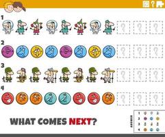 jogo de padrão educacional para crianças com personagens de quadrinhos vetor