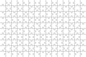 modelo de contorno de quebra-cabeça de 150 peças no fundo branco. vetor