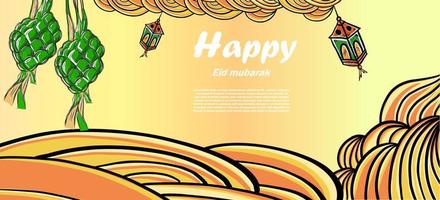 feliz eid Mubarak do Ramadã livre vetor