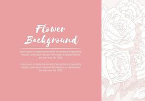 fundo de rosa desenhado à mão floral, esboço de layout de vetor de modelo