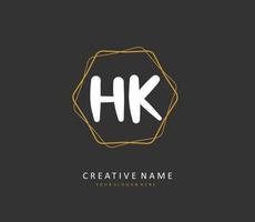 h k hk inicial carta caligrafia e assinatura logotipo. uma conceito caligrafia inicial logotipo com modelo elemento. vetor