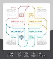 médico degrau infográfico vetor Projeto com 4 passos colorida estilo para apresentação propósito.linha opção infográfico pode estar usava para o negócio e marketing