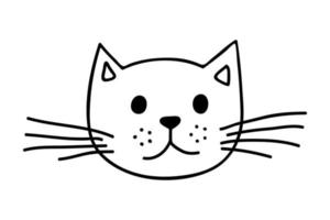 mão desenhado gato focinho clipart. fofa animal face rabisco vetor