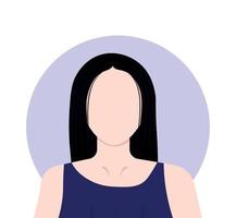 plano vetor ilustração do uma jovem mulher com em linha reta cabelo