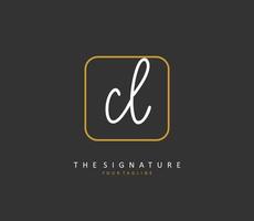 cl inicial carta caligrafia e assinatura logotipo. uma conceito caligrafia inicial logotipo com modelo elemento. vetor