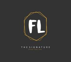 fl inicial carta caligrafia e assinatura logotipo. uma conceito caligrafia inicial logotipo com modelo elemento. vetor