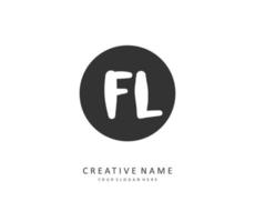 fl inicial carta caligrafia e assinatura logotipo. uma conceito caligrafia inicial logotipo com modelo elemento. vetor