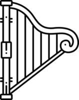 ícone de linha para harpa vetor