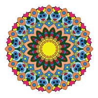 volta colorida circular pétala padronizar mandala arte. vetor