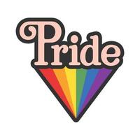 orgulho texto com arco Iris bandeira distintivo. lgbt símbolo. gay, lésbica, bissexual, trans, queer amor símbolo do diversidade. vetor
