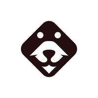 Urso cabeça quadrado único simples logotipo vetor