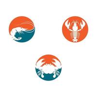 ilustração das imagens do logotipo do camarão vetor
