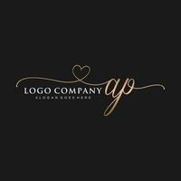 inicial ap feminino logotipo coleções modelo. caligrafia logotipo do inicial assinatura, casamento, moda, joalheria, butique, floral e botânico com criativo modelo para qualquer companhia ou negócios. vetor