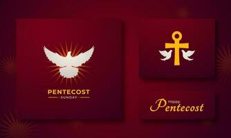 pentecostes domingo piedosos espírito cumprimento cartão bandeira poster para bíblico Series vetor ilustração