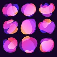 borrão abstrato forma livre formas gradiente de cor cores iridescentes efeito transição suave, ilustração vetorial eps10 vetor