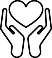 coração saúde Cuidado símbolo linha Preto ícone isolado em branco fundo vetor