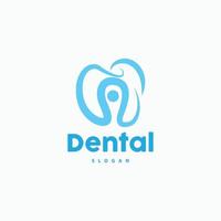 logotipo do dente, vetor de saúde bucal, ilustração de marca de cuidados