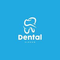 logotipo do dente, vetor de saúde bucal, ilustração de marca de cuidados